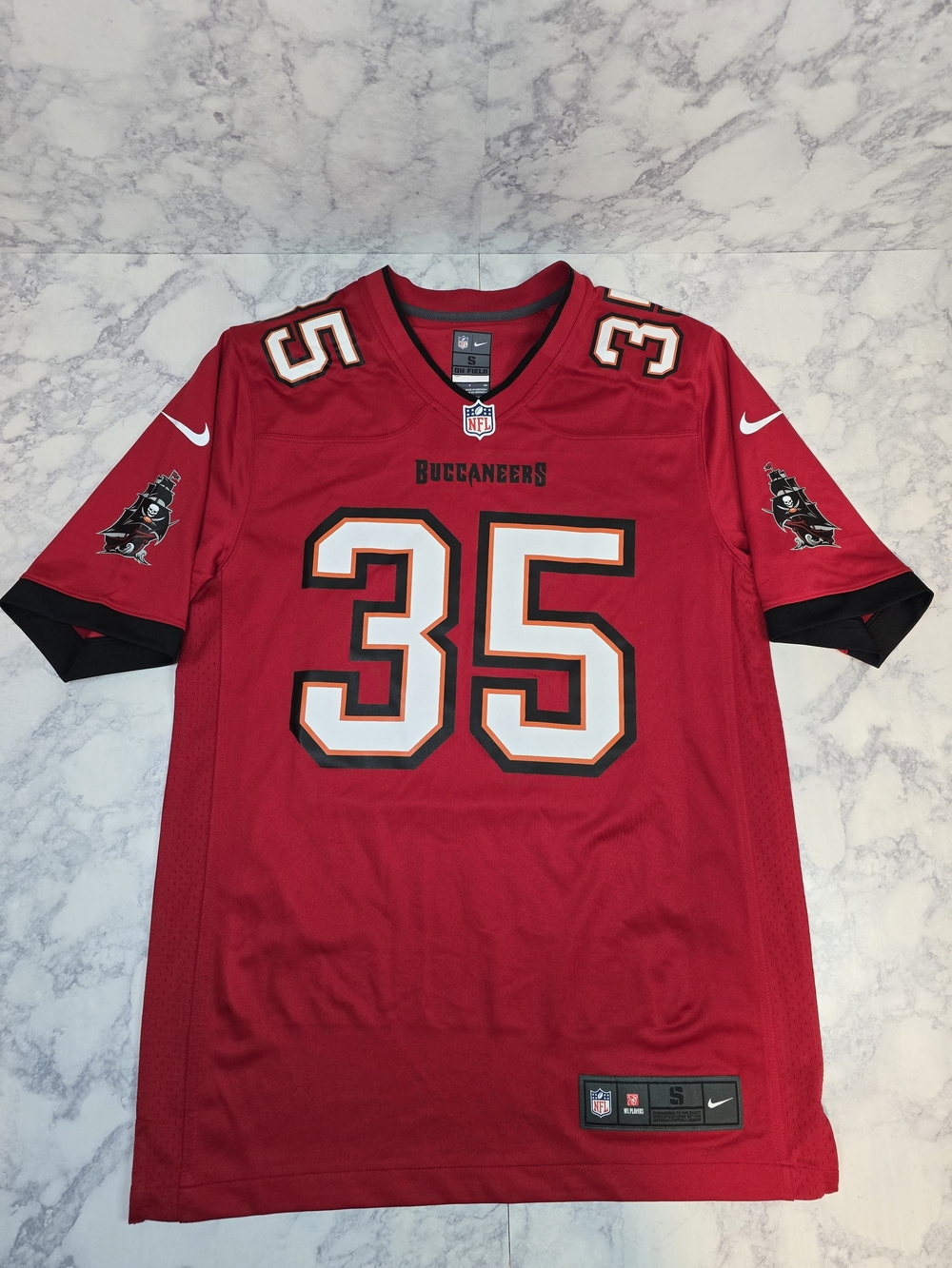 Nike NFL Tampa Bay Buccaneers Jersey #35 Jamel Dean Red Black White Small